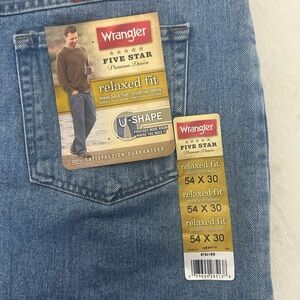 Wrangler Five Star Relaxed Fit Premium Quality U-Shaped Denim 54x30 Jeans